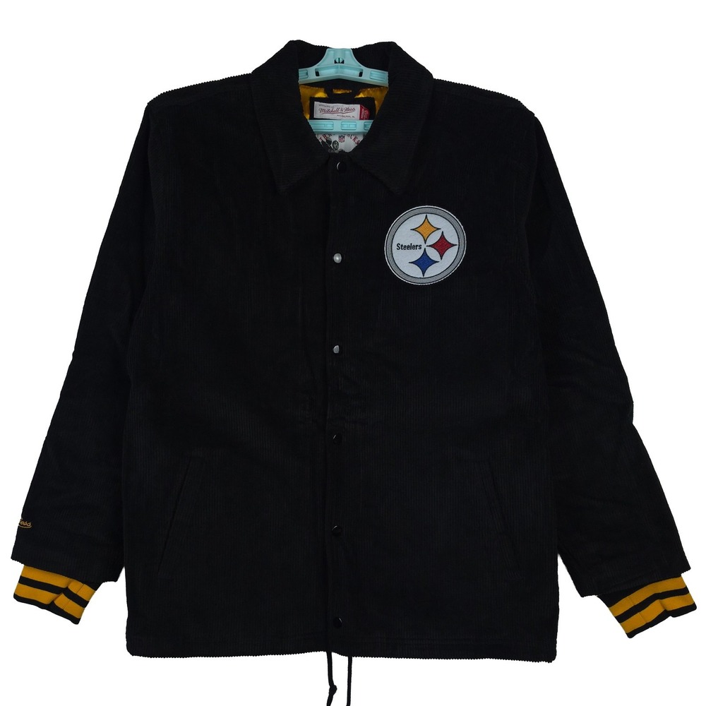 Pittsburgh Steelers Mitchell & Ness NFL Medium Corduroy Jacket Black NWT